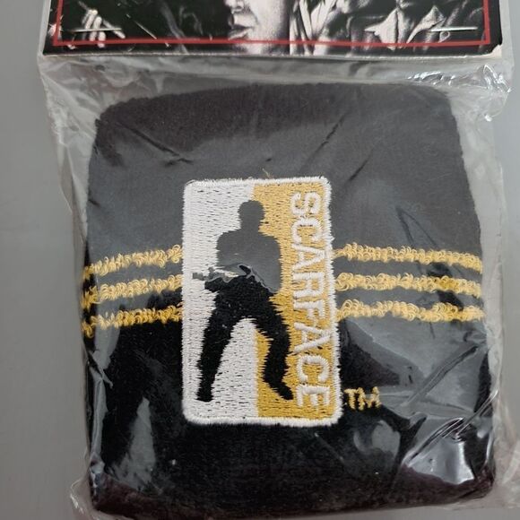 Mens Scarface Movie Comes with 2 Wrist Sweat Band .Vintage 2003 Yellow/Black NWT - Picture 2 of 4